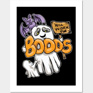 Will Work For Booos Ghost Posters and Art